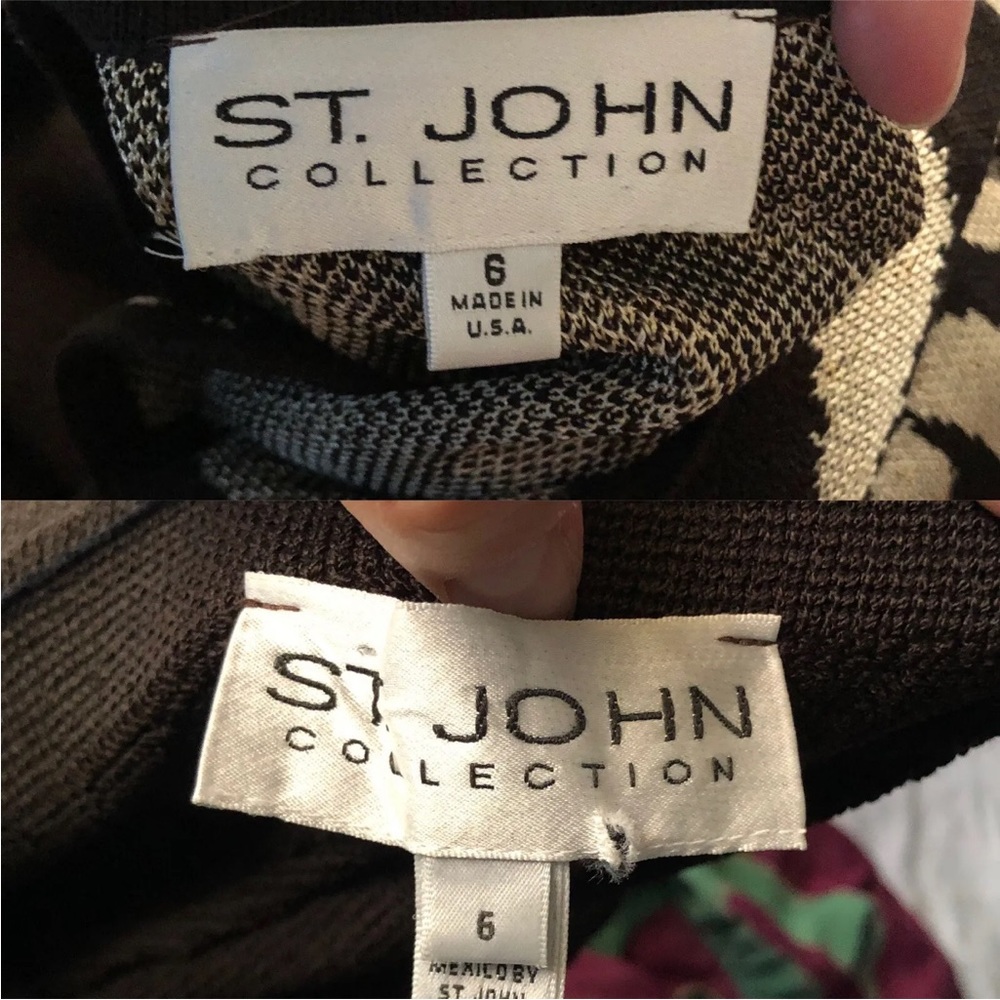 St. John Collection Brown & Gold Blazer & Brown Santana Knit Set - Picture 7 of 10
